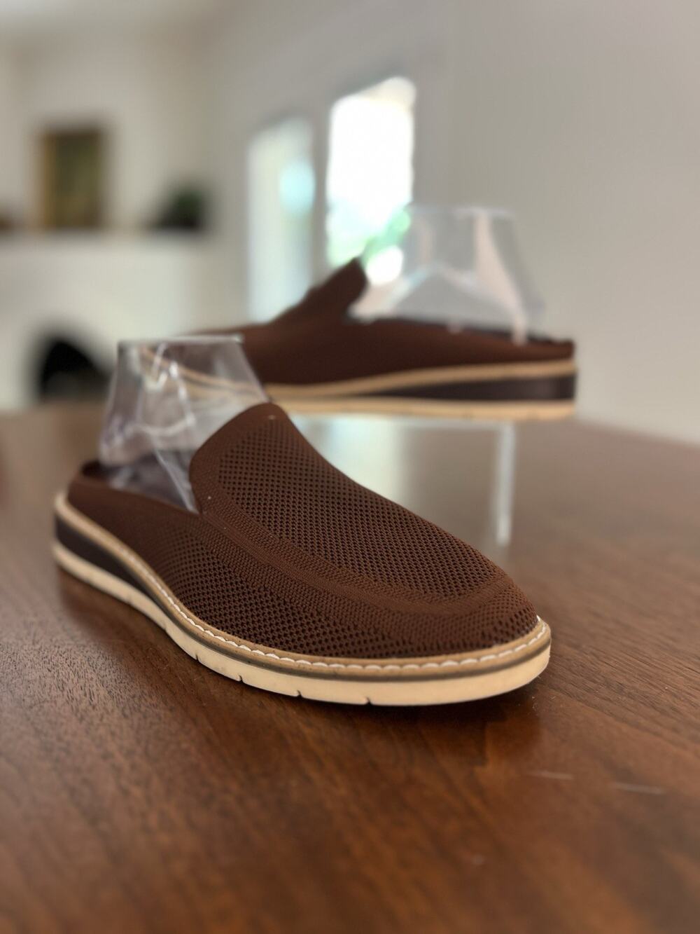 Taryn by Taryn Rose Brown Knit Slip-On Casual Mule Shoes Women’s Size 10